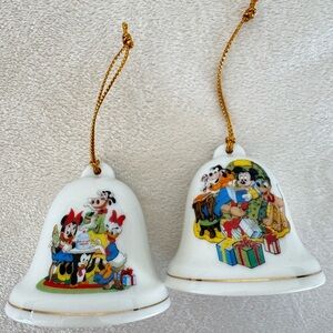 Vintage Disney‎ Mickie/Minnie/Pluto/Goofy/DaisyDuck GROLIER Bell Ornaments